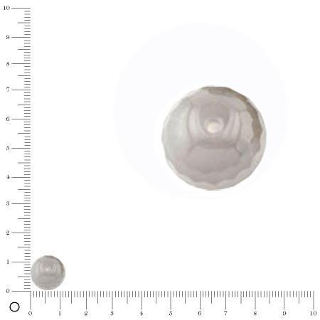 Perle ronde à facettes agate grise - Ø 12 mm
