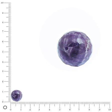 Perle ronde à facettes en amethyste - Ø 12 mm