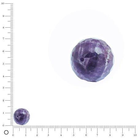 Perle ronde à facettes en amethyste - Ø 14 mm