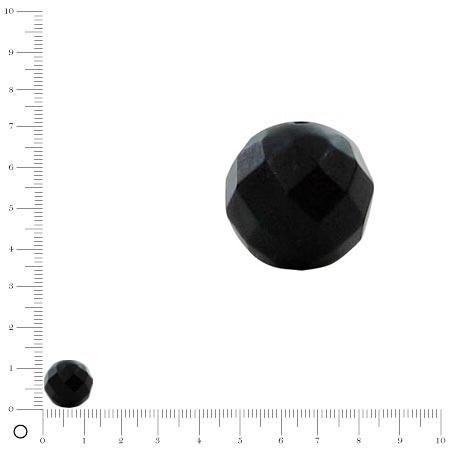 Perle ronde en ardoise facettée - Ø 12 mm