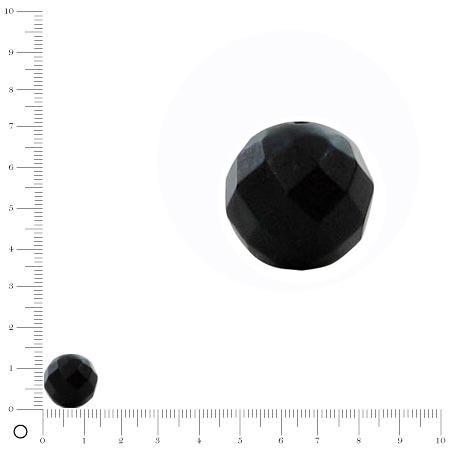Perle ronde en ardoise facettée - Ø 14 mm