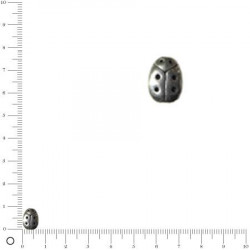 Perle métal coccinelle L. 9 mm - Argenté vieilli