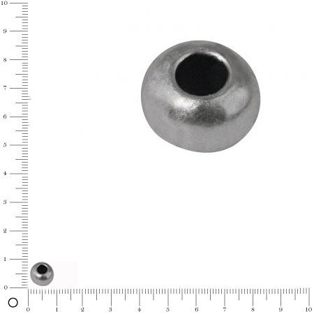 Perle en métal - argenté - 8 mm - 5 pcs