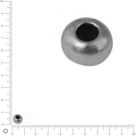 Perle en métal - argenté - 6 mm - 6 pcs