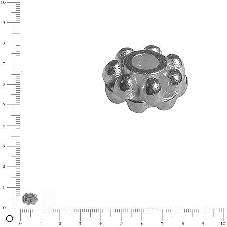 Perle roue en métal - argent vieilli - 7 mm - 5 pcs