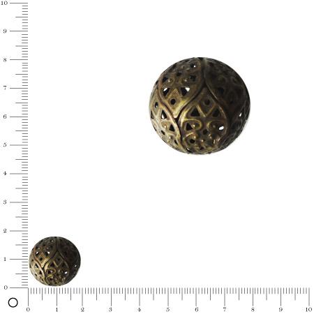 Perle filigranée Ø 18 mm - Bronze vieilli