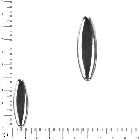 Perle façon métal oval plat - 20 x 40 mm - Argenté vieilli