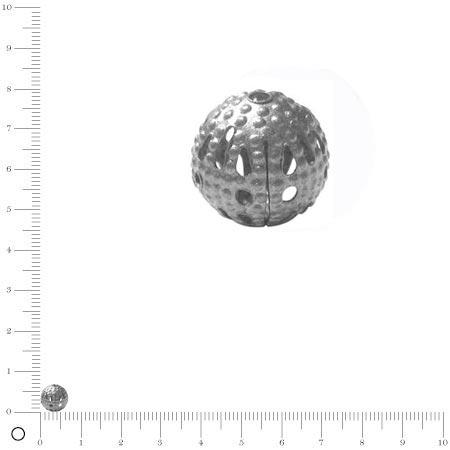 Perle filigranée Ø 8 mm - Argenté vieilli