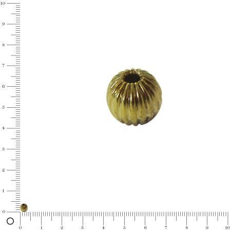 Perle striée Ø 4 mm - Doré
