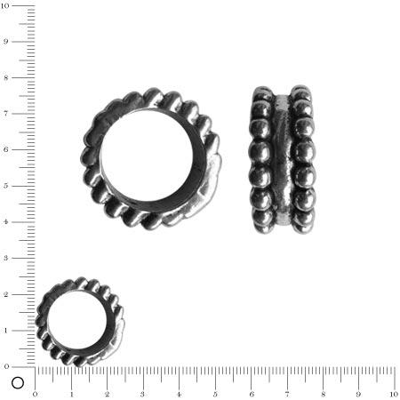 Passant accroche foulard rond - 22,4 x 10 mm - Argenté vieilli