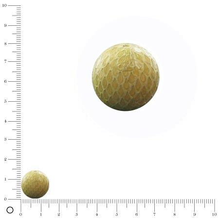 Perle recouverte de peau de serpent Ø 15 mm - Jaune pâle
