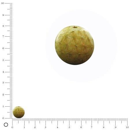Perle recouverte de peau de serpent Ø 10 mm - Jaune pâle