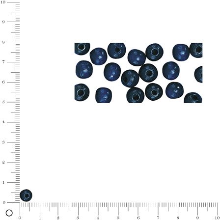 Perles en bois - Polies - Bleu foncé - 6 mm - 115 pcs