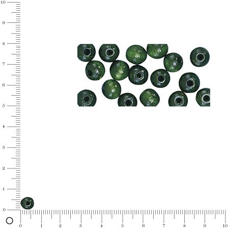 Perles en bois - Polies - Vert - 6 mm - 115 pcs