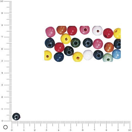 Perles en bois - Polies - Multicolore - 6 mm - 115 pcs