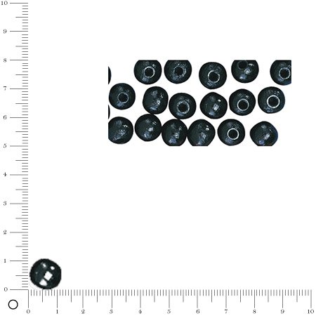Perles en bois - Polies - Noir - 12 mm - 32 pcs