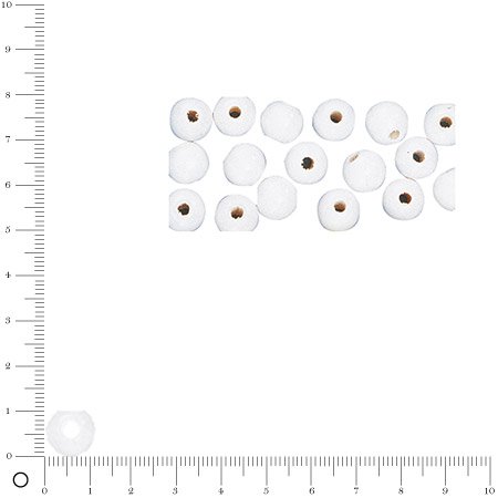 Perles en bois - Polies - Blanc - 12 mm - 32 pcs