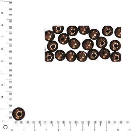 Perles en bois - Polies - Brun foncé - 12 mm - 32 pcs