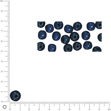 Perles en bois - Polies - Bleu foncé - 12 mm - 32 pcs