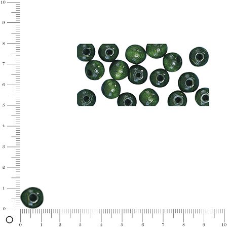 Perles en bois - Polies - Vert - 12 mm - 32 pcs
