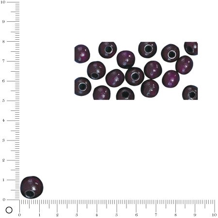 Perles en bois - Polies - Lilas foncé - 12 mm - 32 pcs