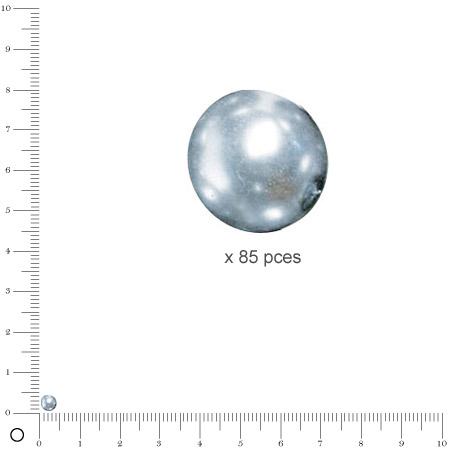 Perles Renaissance - Gris argenté - Ø 4 mm  x 85 pces