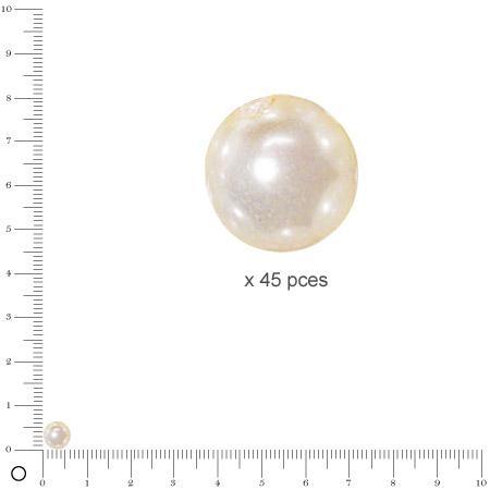 Perles Renaissance - Blanc - Ø 6 mm  x 45 pces