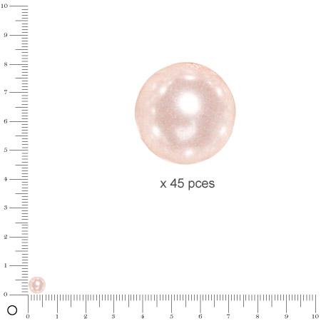 Perles Renaissance - Rose poudré - Ø 6 mm  x 45 pces