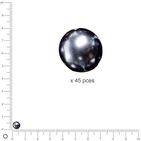 Perles Renaissance - Anthracite - Ø 6 mm  x 45 pces