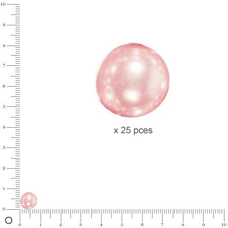 Perles Renaissance - Rosé - Ø 8 mm  x 25 pces