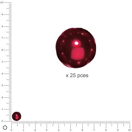 Perles Renaissance - Rouge classique - Ø 8 mm  x 25 pces
