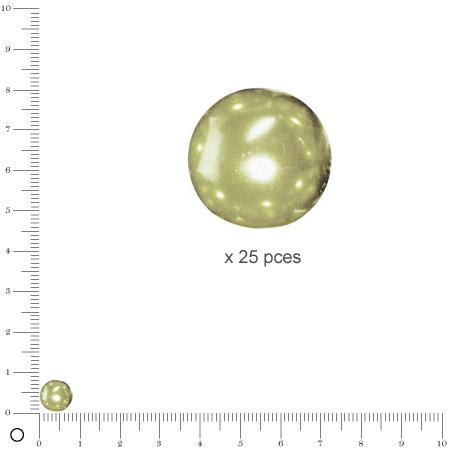 Perles Renaissance - Vert tilleul - Ø 8 mm  x 25 pces
