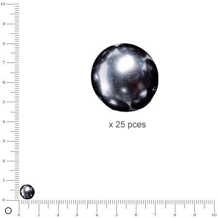 Perles Renaissance - Anthracite - Ø 8 mm  x 25 pces