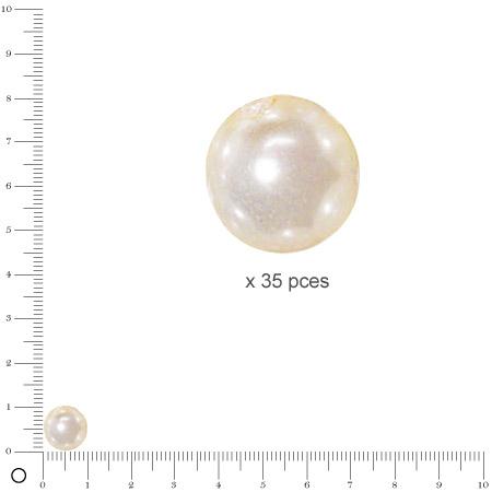 Perles Renaissance - Blanc - Ø 10 mm  x 35 pces