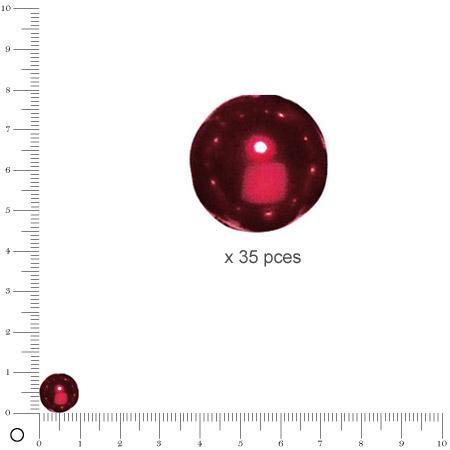 Perles Renaissance - Rouge classique - Ø 10 mm  x 35 pces