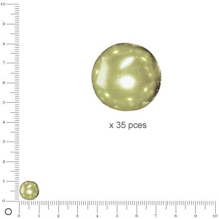 Perles Renaissance - Vert tilleul - Ø 10 mm  x 35 pces