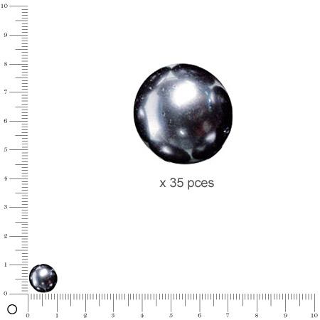 Perles Renaissance - Anthracite - Ø 10 mm  x 35 pces