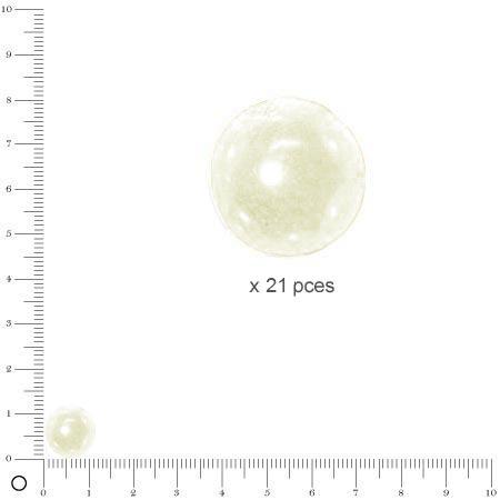 Perles Renaissance - Blanc neige - Ø 12 mm  x 21 pces