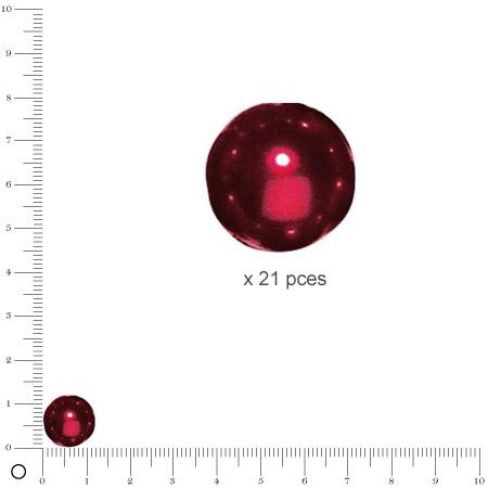 Perles Renaissance - Rouge classique - Ø 12 mm  x 21 pces