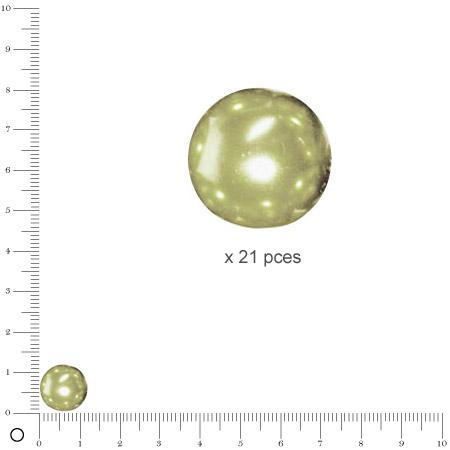 Perles Renaissance - Vert tilleul - Ø 12 mm  x 21 pces