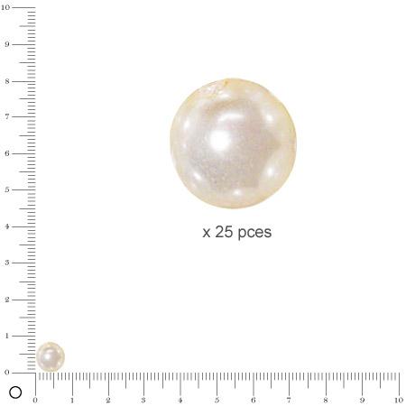 Perles Renaissance - Blanc - Ø 8 mm  x 25 pces
