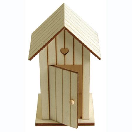 Cabine de plage en bois - 7 x 8,5 x 14 cm