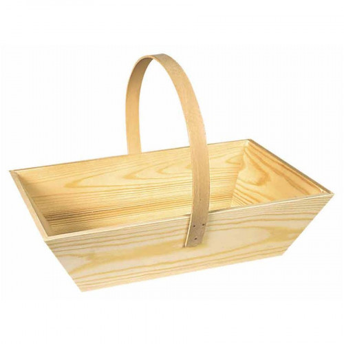 Panier jardinier avec anse amovible en bois - 22,5 x 20 x 29 cm