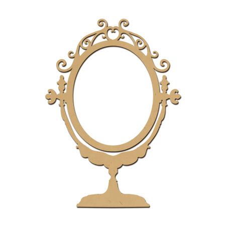 Support à décorer en bois médium - Miroir baroque GM - 19,5 x 14 cm