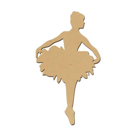 Support à décorer en bois médium - Danseuse opéra GM - 25 x 14 cm