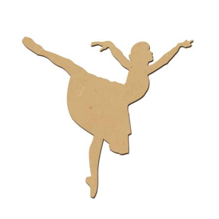 Support à décorer en bois médium - Danseuse ballet - 27 x 25,3 cm