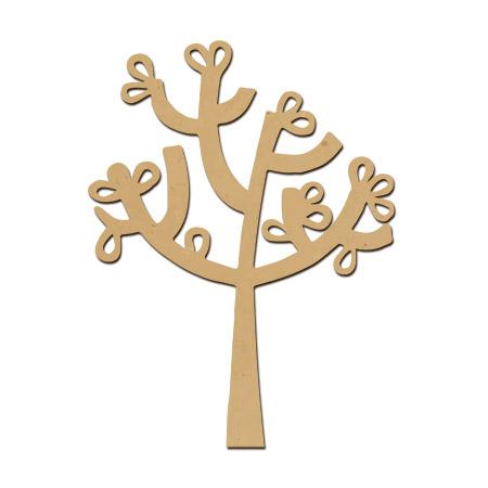 Support à décorer en bois médium - Arbre feuilles - 20 x 15,1 cm