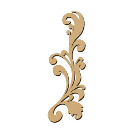 Support à décorer en bois médium - Arabesque longue - 18 x 6 cm