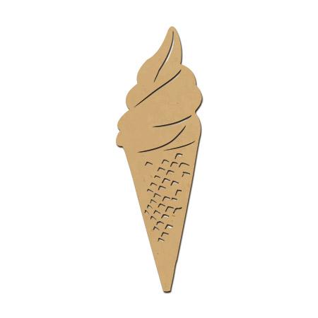 Support à décorer en bois médium - Glace - 20 x 6,4 cm