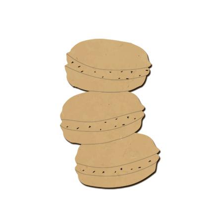 Support à décorer en bois médium - Macarons - 10 x 14,8 cm